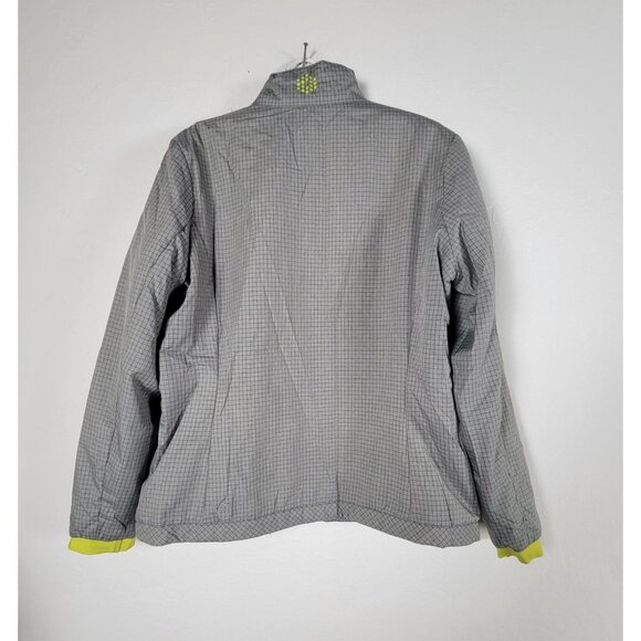 Puma Womens Gray & Yellow Checkered Full-Zip Jacket Size XL Lightweight Sports - Picture 2 of 8